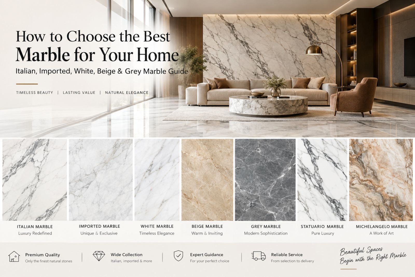 How to Choose the Best Marble for Your Home: Italian, Imported, White, Beige & Grey Marble Guide