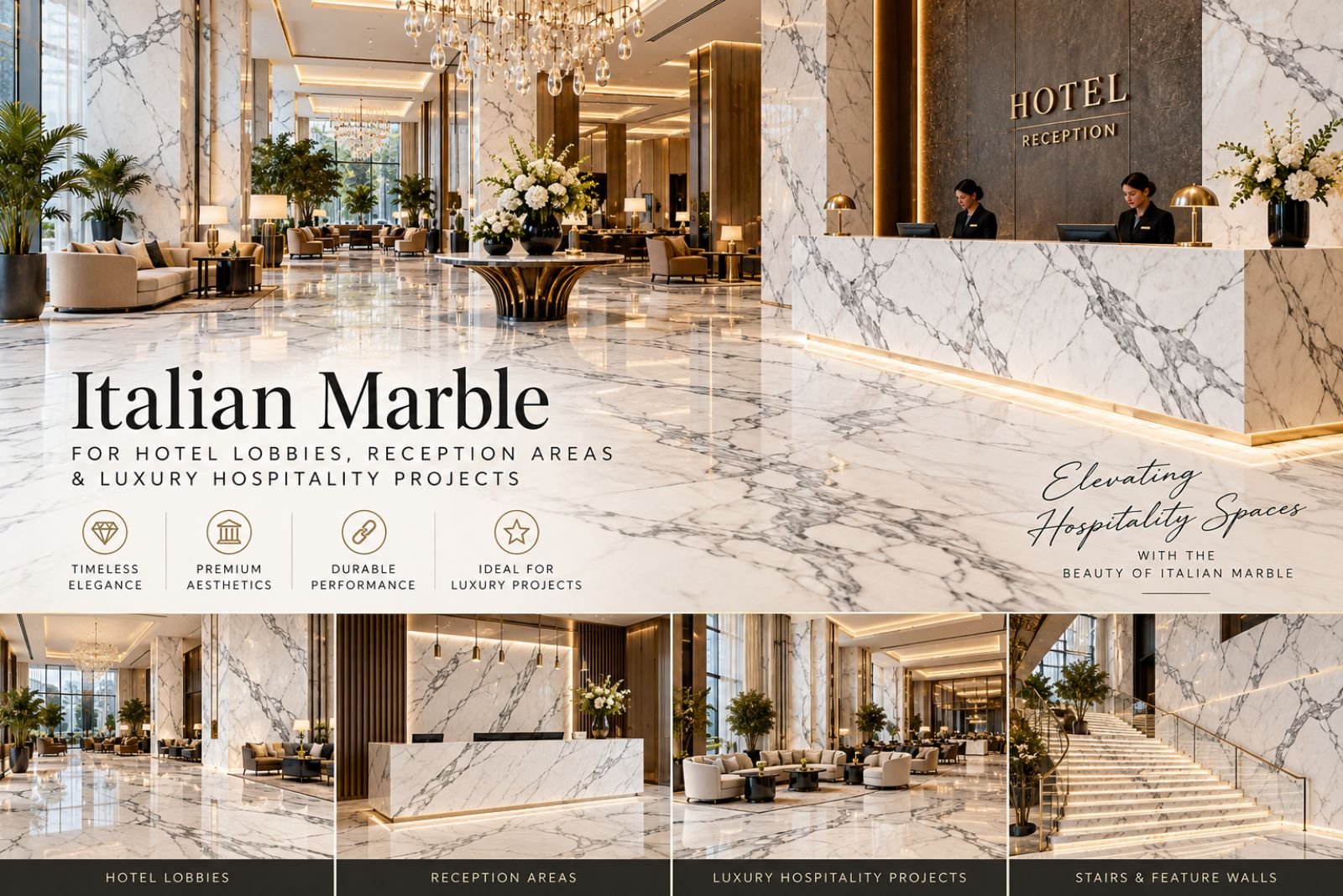 Italian Marble for Hotel Lobbies, Reception Areas & Luxury Hospitality Projects